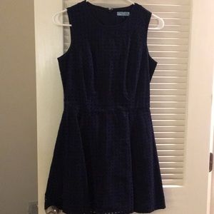 Navy blue eyelet dress